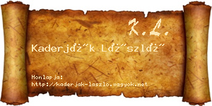 Kaderják László névjegykártya