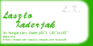 laszlo kaderjak business card